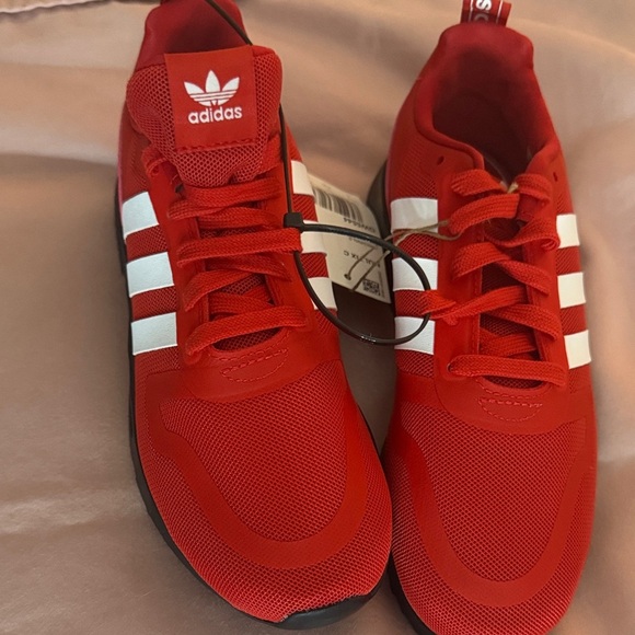 Adidas Men's Red and White Sneakers - Picture 4 of 5